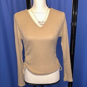V-Neck Tan Women's Top